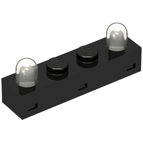 Lego Light Brick 1 x 4 [Two Bulbs] / Black