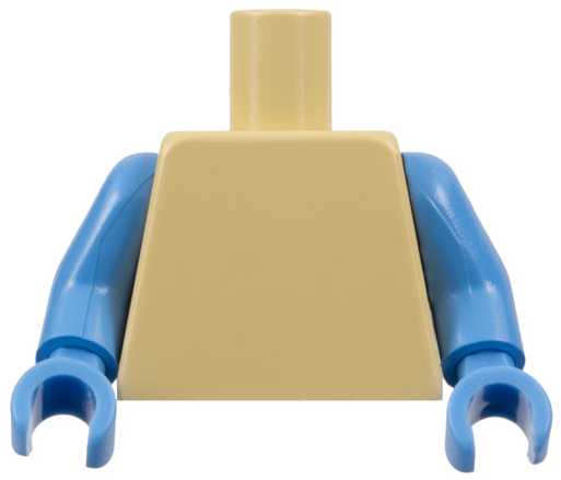 Lego Torso Plain / Medium Blue Arms / Medium Blue Hands