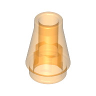 Lego Cone 1 x 1 [No Top Groove] / Trans-Orange