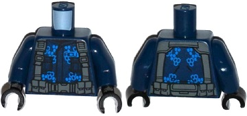 Lego Torso 'ACU' Jacket with Dark Bluish Gray Straps and Belt with Pouches Pattern / Dark Blue Arms / Black Hands