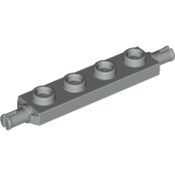 Lego Plate Special 1 x 4 with Wheels Holder / Light Gray