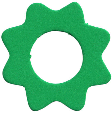 Lego Foam Part for Set 5861 -  Belville, Flower/Crown Large 4 x 4 with Center Hole / Bright Green