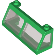 Lego Windscreen 2 x 6 x 2 Train with Trans-Brown Glass / Green