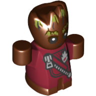 Lego Groot - Baby, Red Outfit with Zipper / Reddish Brown