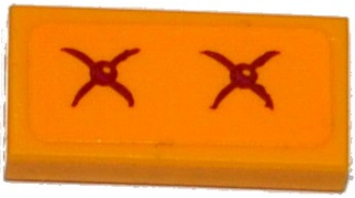 Lego Tile 1 x 2 with 2 Magenta Cushion Buttons Pattern (Sticker) - Set 41135 / Bright Light Orange