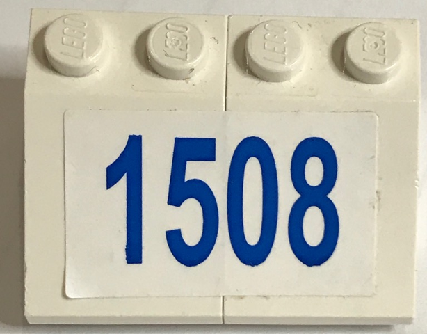 Lego Stickered Assembly 4 x 3 x 1 with Blue '1508' Pattern (Sticker) - Set 1376