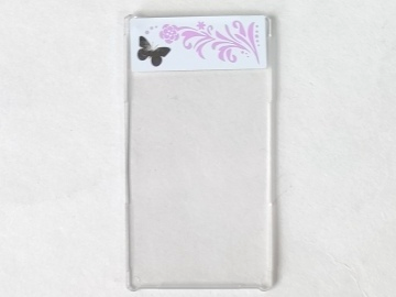 Lego Glass for Window 1 x 4 x 6 with Silver Butterfly, Bright Pink Flower and Leaves on White Background Pattern Model Right Side (Sticker) - Set 3187 / Trans-Clear