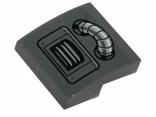 Lego Slope, Curved 2 x 2 x 2/3 with Vent Grille and Pipe Pattern (Sticker) - Set 75138