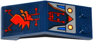 Lego Windscreen 5 x 2 x 1 2/3 with Red Dragon Head and Circuitry Pattern (Stickers) - Set 70319