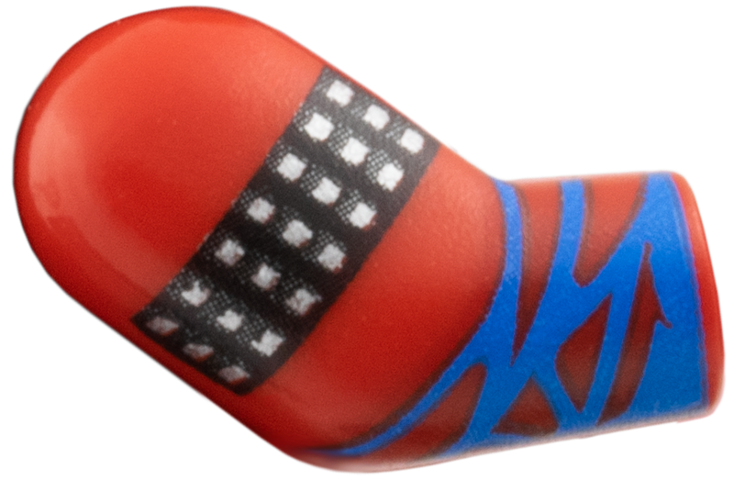 Lego Arm, Right with Blue Zigzags, Black Cuff with Silver Studs Pattern