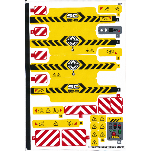 Lego Sticker Sheet for Set 42097-1