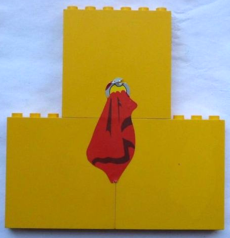 Lego Stickered Assembly 12 x 1 x 10 with Red Towel in Ring Pattern (Sticker) - Set 232-1