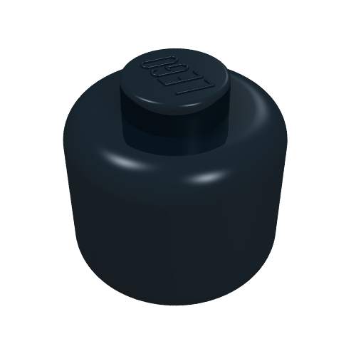 Lego Minifig Head [Plain] [Solid Stud] / Black
