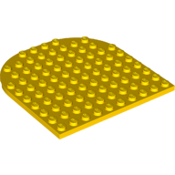 Lego Plate 10 x 10 with Rounded End / Yellow