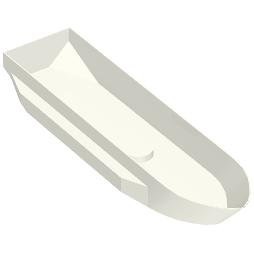 Lego Boat Hull 51 x 12 x 6 with Side Bulges / White