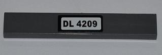 Lego Tile 1 x 6 with 'DL 4209' Pattern (Sticker) - Set 4209