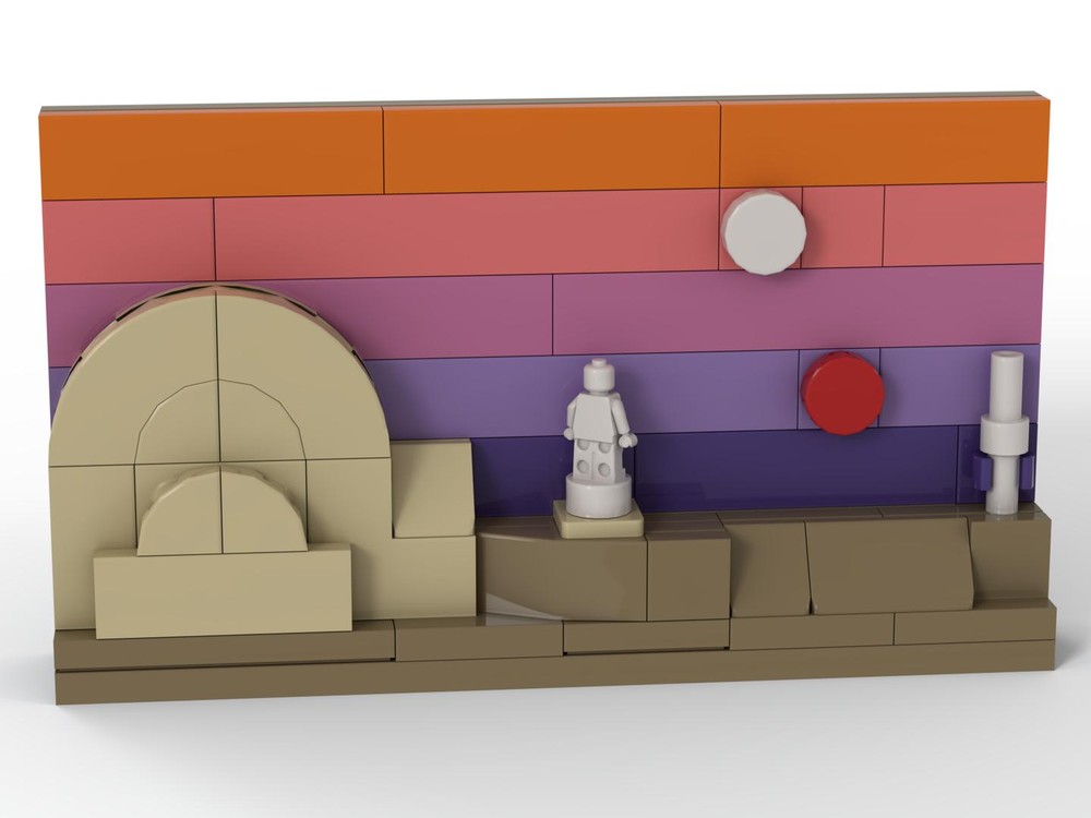 Lego "Binary Sunset" 6 x 12 mural painting