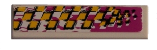 Lego Tile 1 x 4 with Racers Pattern Model Left Side (Sticker) - Set 8131