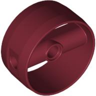Lego Technic Cylinder 4 x 4 with Pin Holes and Centre Bar, Closed Sides on Bar / Dark Red