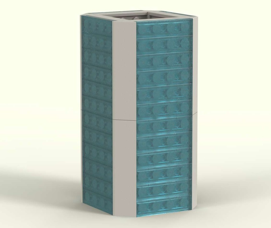 Lego Brick Vase Octagon Satin