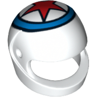 Lego Helmet, Standard with Red Star In Blue Circle Print