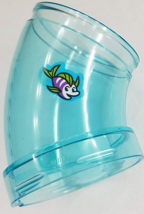 Lego Cylinder Tube, Curved 45 degrees with Fish with Lime Fins Pattern (Sticker) - Set 41430