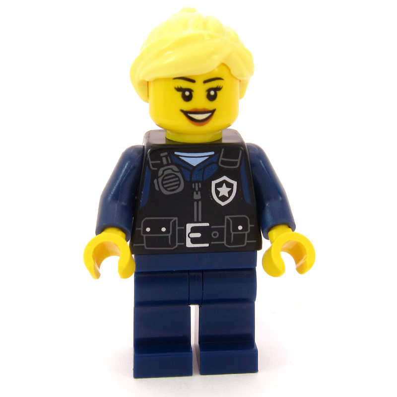 Lego Airport Security, Black Torso, Dark Blue Legs, Bright Light Yellow Hair