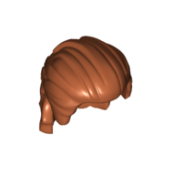 Lego Hair Mid-Length Swept Back with Ruffled Back / Dark Orange