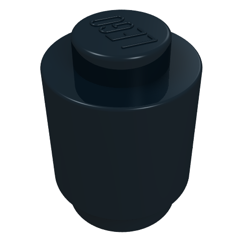 Lego Brick Round 1 x 1 Solid Stud / Black