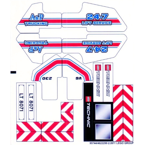 Lego Sticker Sheet for Set 8071-1 / [No Color/Any Color]