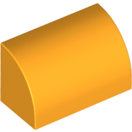 Lego Brick Curved 1 x 2 x 1 No Studs / Bright Light Orange