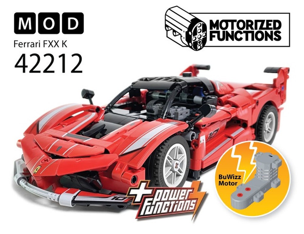 Lego 42212 페라리 FXX K RC MOD for Power Function & BuWizz Mortors
