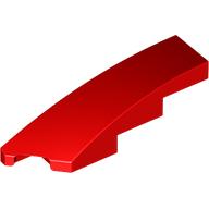 Lego Brick Wedged, Curved 1 x 4 with Stud Notch Left / Red