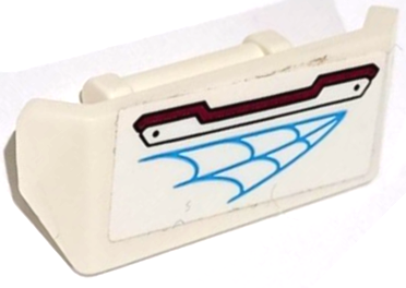 Lego Vehicle, Spoiler with Bar Handle with Medium Azure Spider Web and Magenta Armor Plate Pattern Model Right Side (Sticker) - Set 76115
