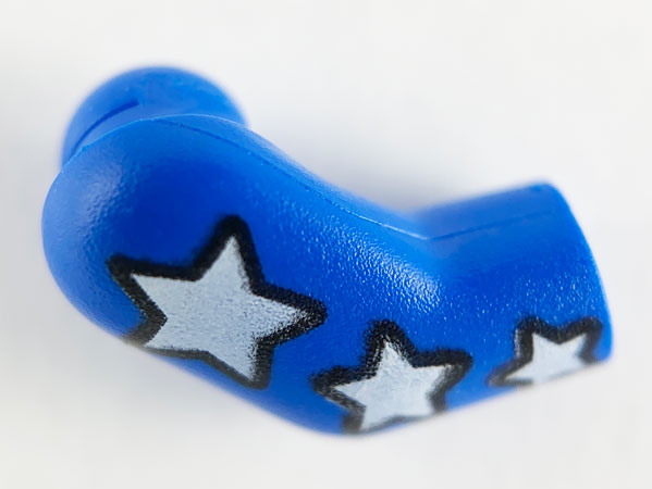 Lego Arm, Right with 3 White Stars Pattern / Blue