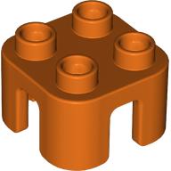 Lego Duplo Chair with no Back / Stool / Reddish Orange