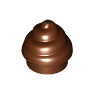 Lego Plate Round 1 x 1 Swirled Top / Poo / Reddish Brown