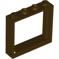 Lego Window 1 x 4 x 3 without Shutter Tabs / Dark Brown