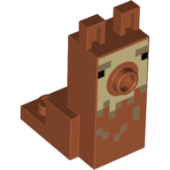 Lego Animal Body Part, Llama Torso and Head with Black Eyes, Dark Tan Spots, Tan Face print / Dark Orange