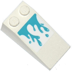 Lego Slope 18 4 x 2 with Water Splashes Pattern (Sticker) - Set 41127