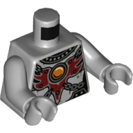 Lego Torso Armor with Dark Red Chestplate with Orange Circle (CHI Orb) Print, Light Bluish Gray Arms and Hands