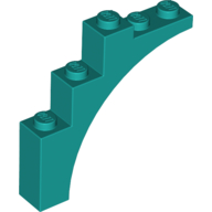 Lego Brick Arch 1 x 5 x 4 [Continuous Bow, Raised Underside Cross Supports] / Dark Turquoise