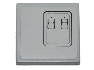 Lego Tile 2 x 2 with SW First Order Snowspeeder Hull Plates Pattern 1 Model Left Side (Sticker) - Set 75100 / Light Bluish Gray