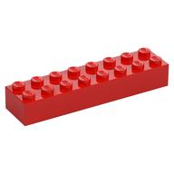 Lego Brick 2 x 8 / Red