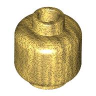 Lego Minifig Head [Plain] [Hollow Stud] / Pearl Gold