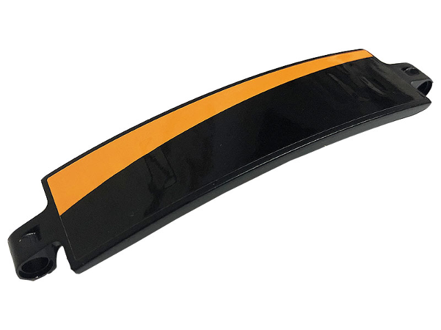 Lego Technic, Panel Curved 3 x 13 with Orange Stripe Pattern Model Left Side (Sticker) - Set 42093