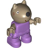 Lego Duplo Figure Child, Dog with Black Nose, Smile Print / Medium Lavender