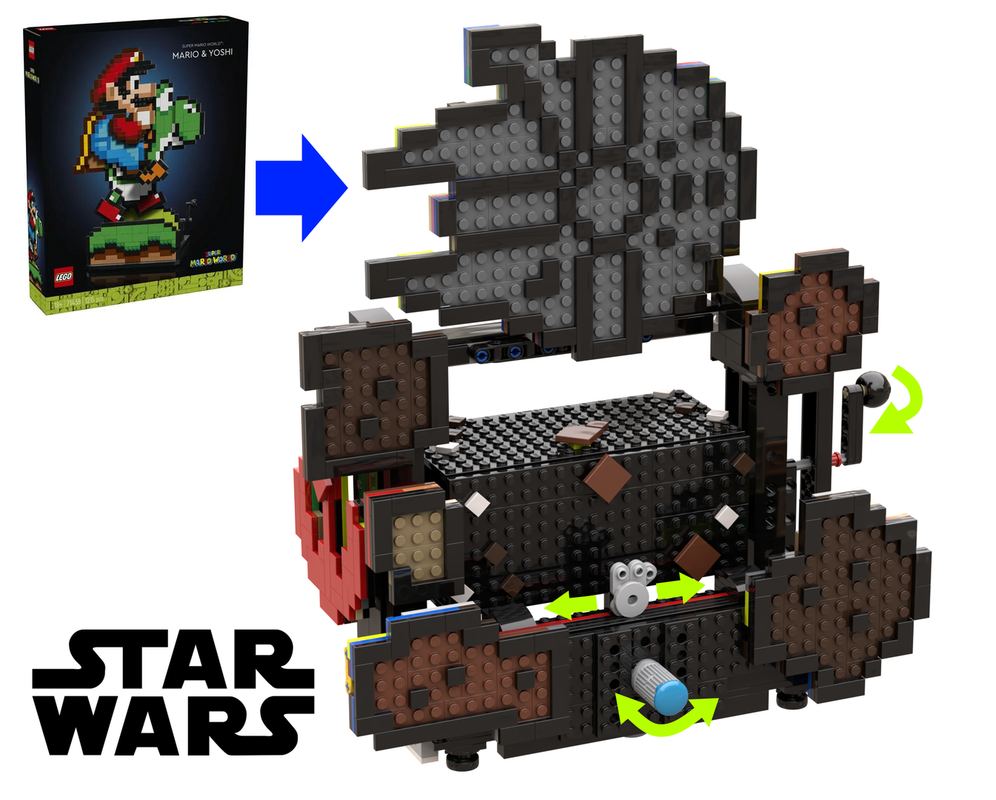 Lego Millennium-Falcon: 8-Bit Interactive Asteroid Field