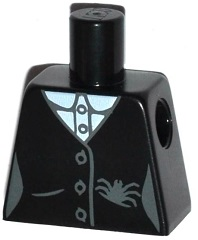 Lego Torso Female Jacket with Buttons, Spider in Pocket Pattern / Black