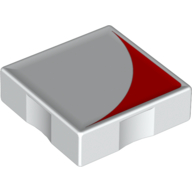 Lego Duplo Tile 2 x 2 with Shape Red Inverse Quarter Disc Print